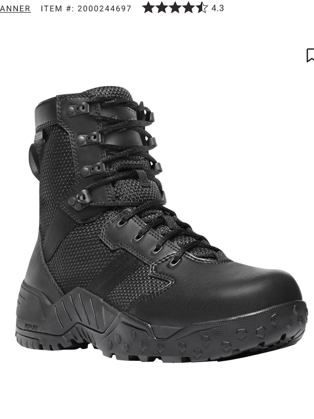 Danner Men's Scorch 8" Side-Zip Soft Toe Boots - Black - Picture 1 of 3